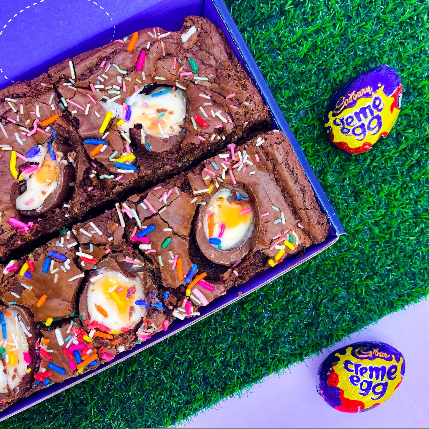 Creme Egg Postal Brownies