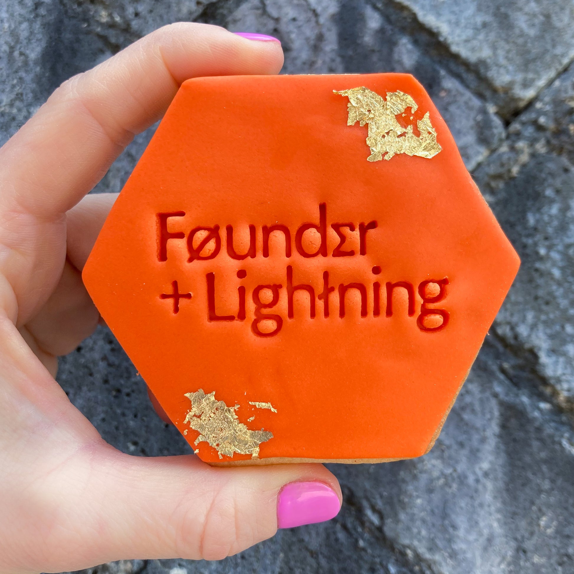 logo branded biscuits