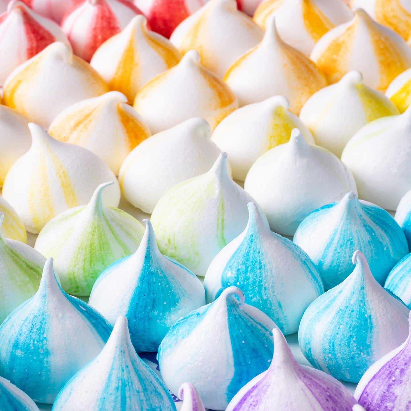 Rainbow Meringue Kisses