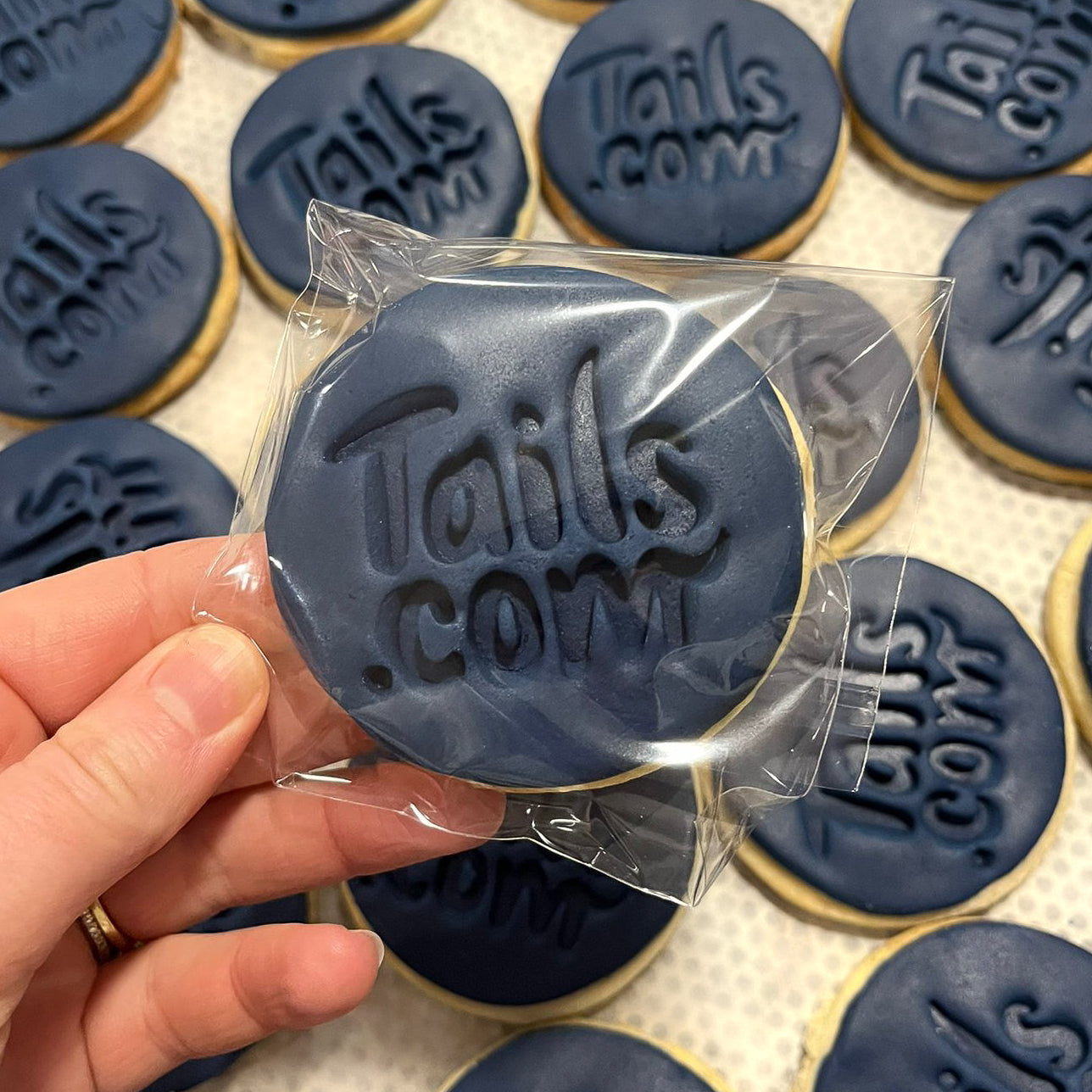 logo branded biscuits