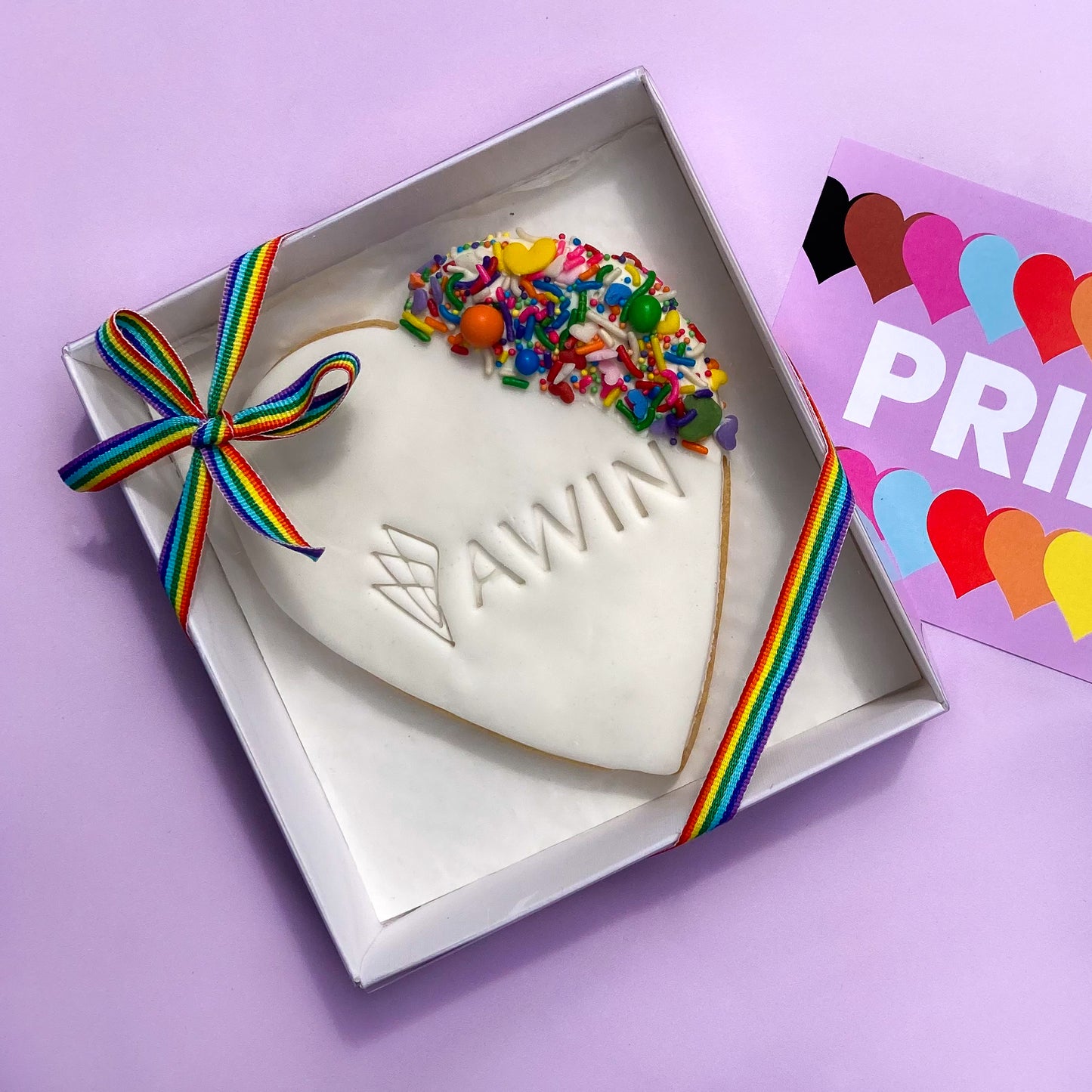 Pride Heart Letterbox Cookie